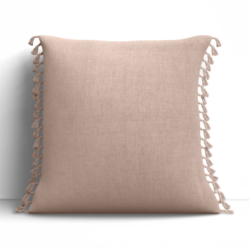 Sharron Square 100% Linen Pillow, Shadow Gray, Polyester/Polyfill