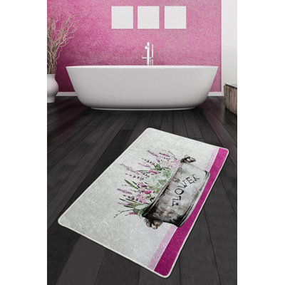 Tapis de bain antibactérien, antidérapant, 2,3 x 4,0 pieds | 100% polyester, hauteur des poils: 0,4 pouce, 20,5 oz / pied carré | Lavable à la machine, facile d'entretien, parfait pour la sécurité et le confort de la salle de bain | Durable et élégant pour la maison