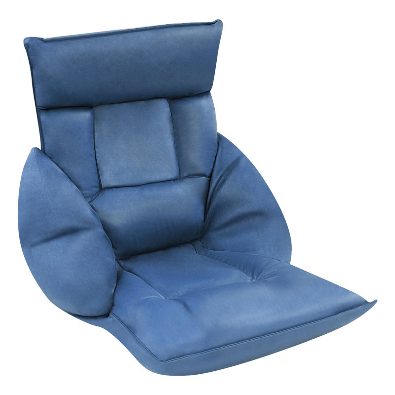 Ergonomic Adjustable Floor Sofa Chair, 50×29.53In, Navy Blue Faux Leather