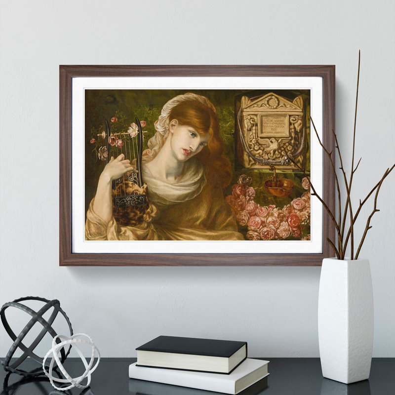 The Roman Window by Dante Gabriel Rossetti - Framed Print, 36cm H x 48cm W x 2cm D, Walnut Framed