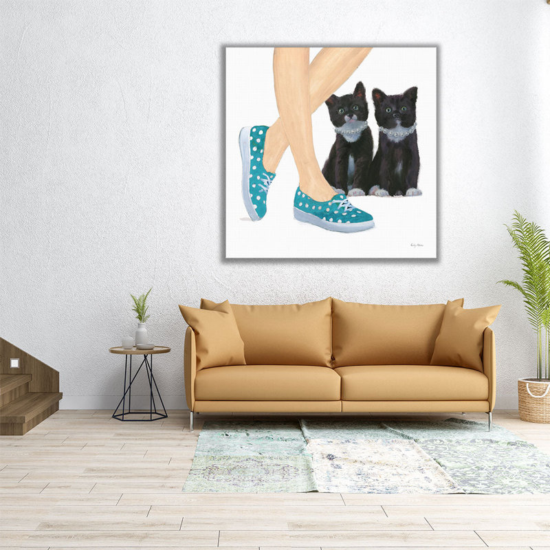 «Cutie Kitties III», reproduction d'art sur toile, H 12 po x l 12 po