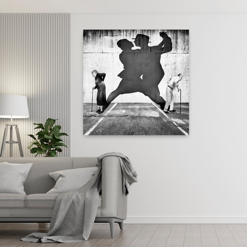 «Aging Love Dancing Shadows Romantic Abstract», reproduction d'art murale contemporaine, H 48 po x l 48 po