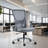 Fcd Office Chair Mid Back Mesh Swivel Rolling Desk Chairs With Adjustable Lumbar Support And Seat Height, Tiltable Back
