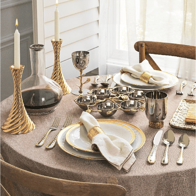 Smith Handmade Porcelain Dinnerware Set, Gold