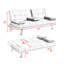 Canapé-lit pliant double en cuir rouge 67 pouces avec table basse pour bureau
