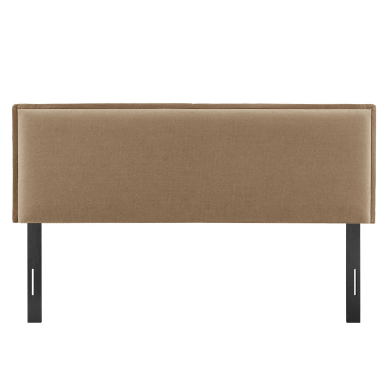 Bentleyville Upholstered Linen Blend Queen Size Headboard In Almond, Almond, Queen