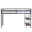 Lit mezzanine pour adolescent avec échelle, garde-corps et tablette en bois Lyndes