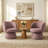 28"W Modern Upholstered Vanity Stool with Wingback Swivel Barrel Accent Chair-235618186