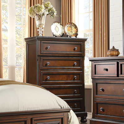 Transitional Bedroom Chest With Five Drawers For Home