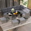 Ensemble de canapé modulaire en rotin 7 pièces avec coussins moelleux 7 pièces-598740729