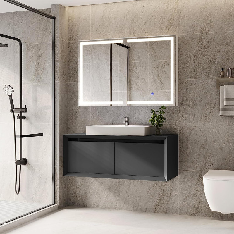 Donnalyn Frameless Surface Mount Medicine Cabinet, 23.6" H x 35.4" W