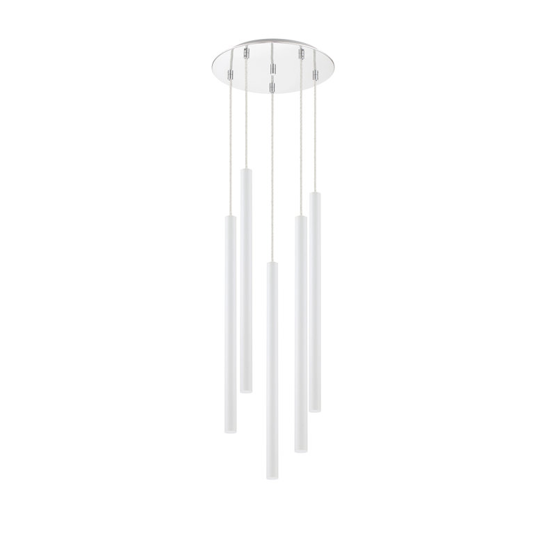 Bowning 5 - Light LED Cluster Pendant, Matte White