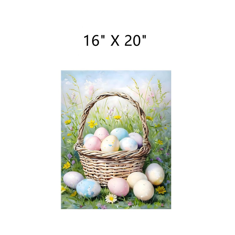 Eggs & Dreamlike Fields Unframed Canvas Wall Art  16" X 20"