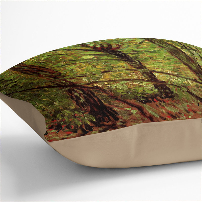 Trees and Undergrowth Scatter Cushion with Filling, Stone, 40cm H x 40cm W x 15cm D