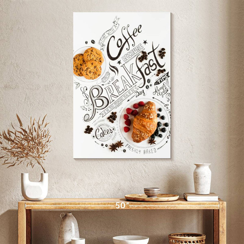 Yarlin déjeuner typographie pâtisseries, H 30 po x l 20 po