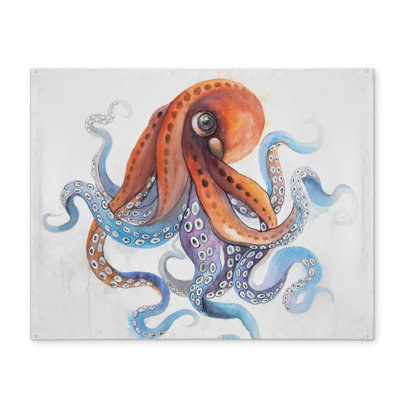Funny Octopus Blue Polyester Placemat - Bedroom Home Decor