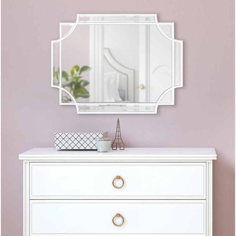 Ocilla Flat Mirror, White, 24" x 18"