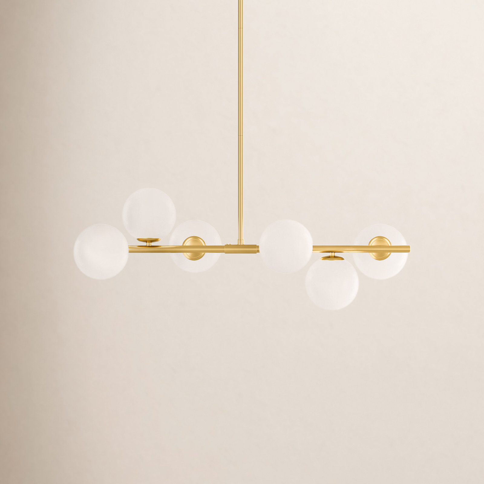 Lio Wrought Iron 6-Light Chandelier, Brushed Brass