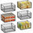  Metal Wire Basket Pantry Baskets Foldable Cabinet Organizers With Handles-6 Pack-12"x9"x6", Food Storage Freezer Organizer Bins For Kitchen Bathroom Laundry Closet Garage - Patent Design