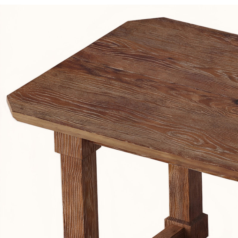 Bureau de direction 63 po en bois massif, grand bureau de ferme, Marron foncé