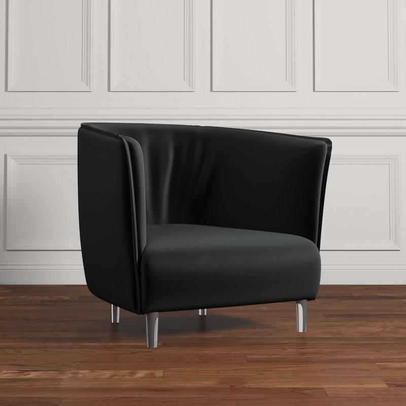 Fauteuil demi-tonneau de 30 po Remus, Noir