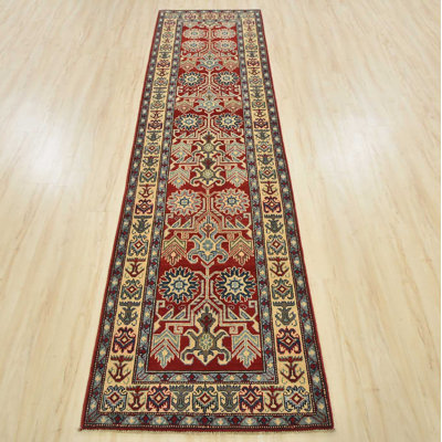 One-of-a-Kind 2'9'' X 9'8'' New Age Runner Wool Area Rug in Red