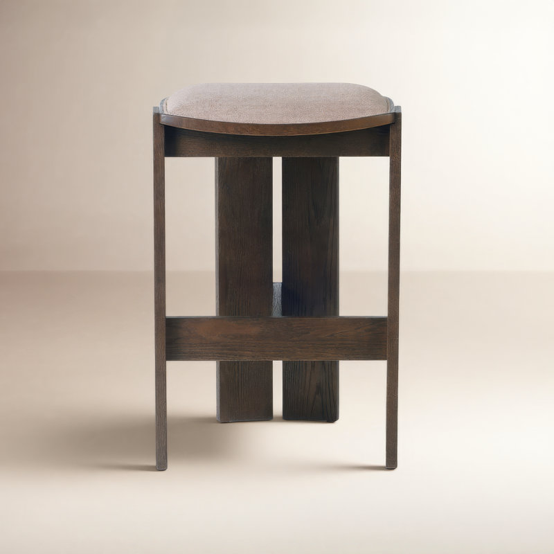 Hoven Backless Drifted Oak Bar Stool, Bar Stool (30.55" Seat Height)