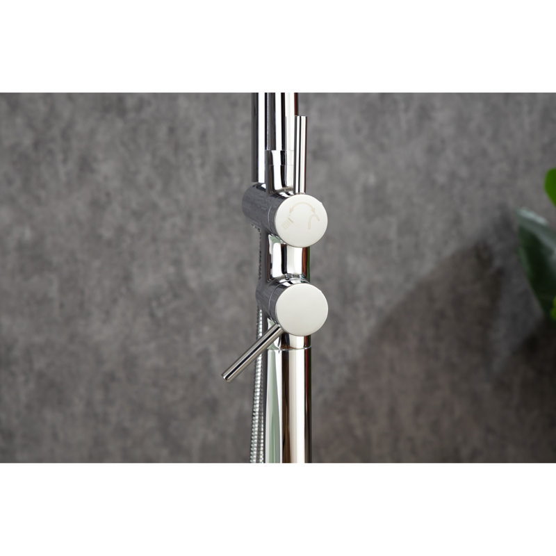 -degree Swivel Chrome Modern Freestanding Tub Filler For Luxurious Bathing