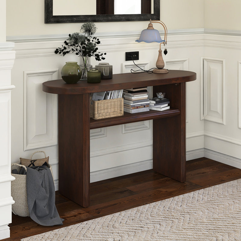 Console moderne en bois 47,8 "avec tablette robuste, Espresso