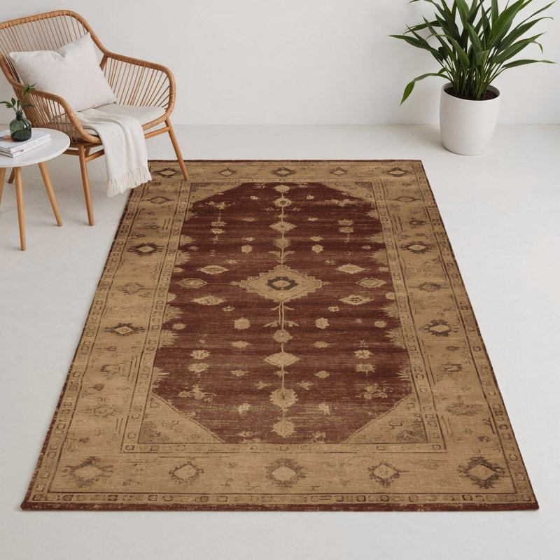 Tapis intérieur et extérieur brun Overdyed, Rectangle 9 pi x 12 pi
