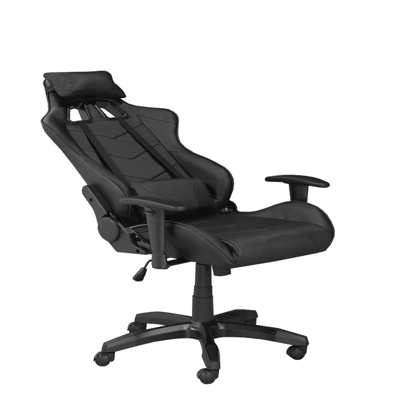 Fauteuil de jeu et de course pivotant Inbox Zero, Noir