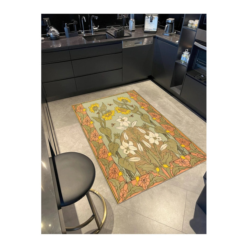 Ivy Patterned Decorative Carpet, Rectangle 3'4" x 5'