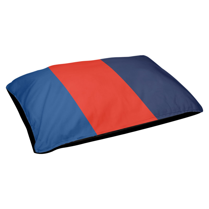 Coussin Oakland, Grand (l 40 po x P 30 po x H 14 po), Bleu royal / rouge / bleu marine