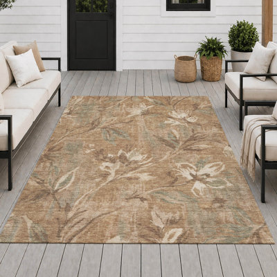 Tapis floral intérieur / extérieur lavable à la machine Chantille ACN2951