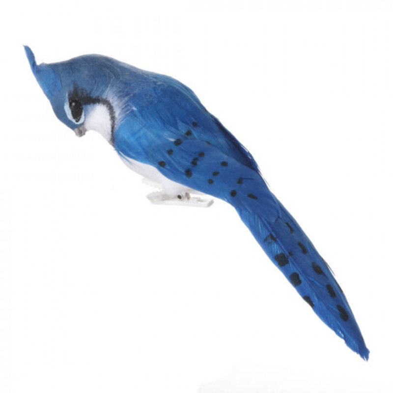 Ornement de plumes bleues sur un clip