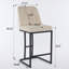 Ensemble de 2 tabourets de bar rembourrés modernes avec dossier capitonné, chaise à hauteur de comptoir avec structure en métal robuste, siège rembourré confortable pour la cuisine, le bar ou la salle à manger