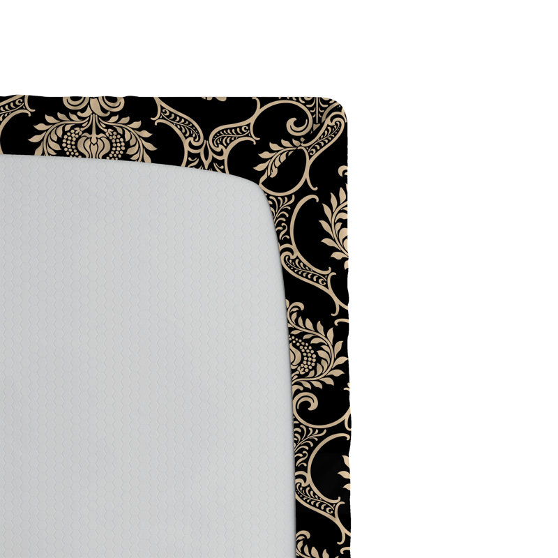 Drap-housse Ambesonne, Gris anthracite, gris, coquille d'œuf / damas 1, Drap-housse simple TG