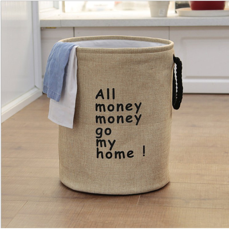 Fabric Laundry Hamper with Handles, Beige
