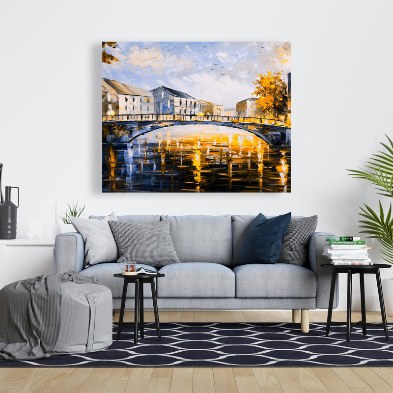 Bridge by a Sunny Day - Toile bleue pour chambre à coucher