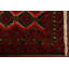 Tapis rouge Balouch en laine nouée à la main de conception unique 3 pi 4 po x 6 pi 3 po Triana