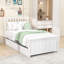Lit plateforme simple en bois avec lit gigogne simple et tête de lit-61976011