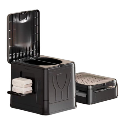 30L Camping Toilet Foldable Portable Black