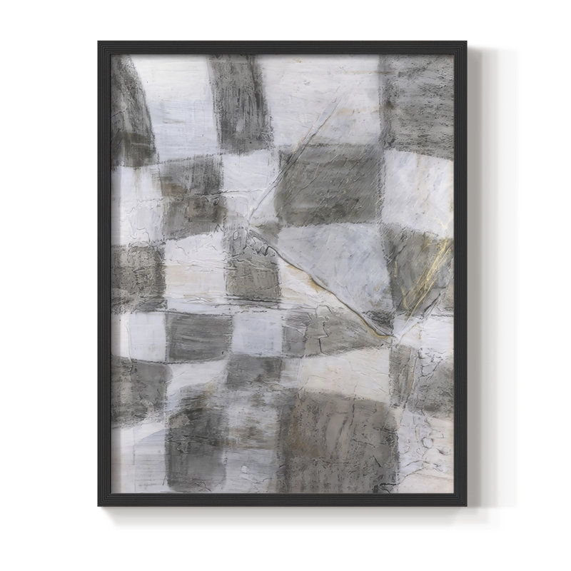 Rustic Textile II Framed Print - Solid Wood, 11" H x 9" W, Black
