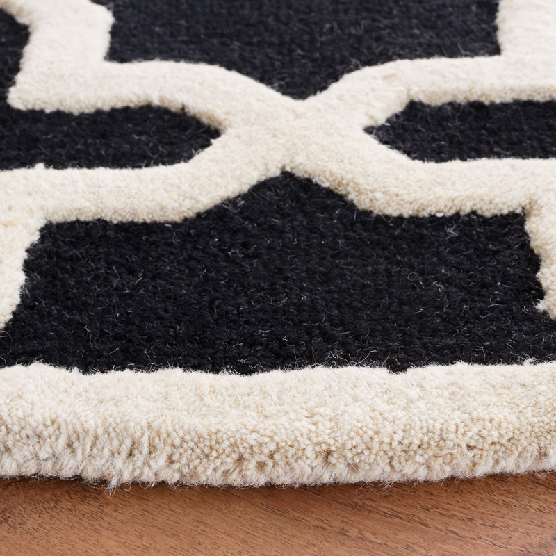 Igna Hand Tufted Wool Geometric Rug, Round 6'