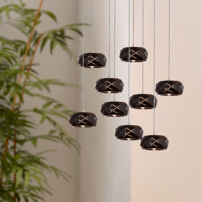 Luminaire suspendu en grappe 9 lumières Bixby
