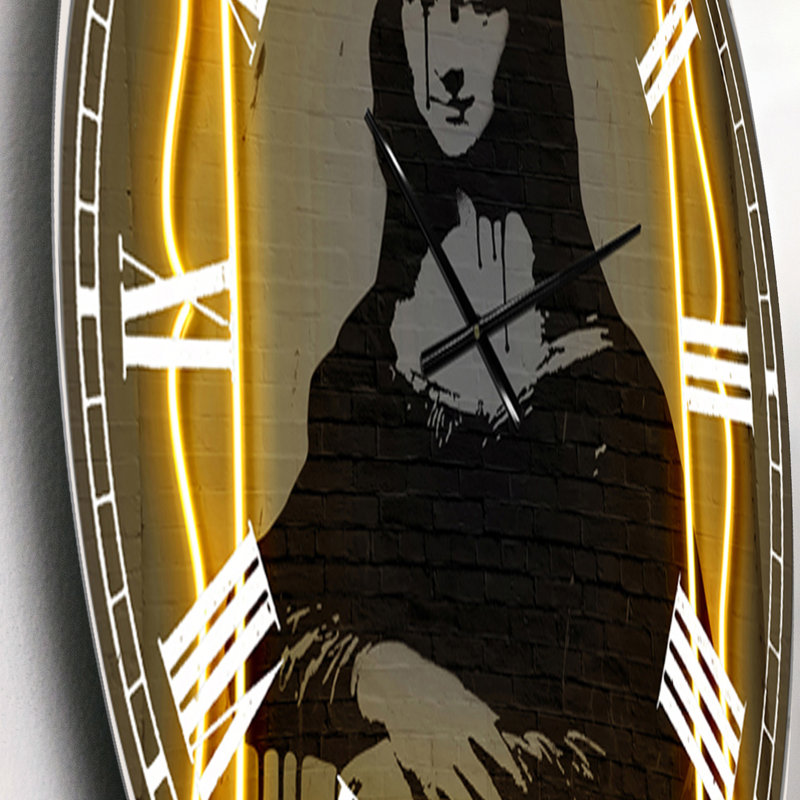 Horloge murale moderne Mona Lisa Neon, Petit