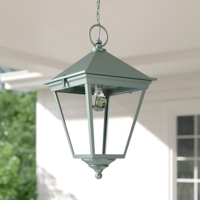 Beijing 1 -Bulb Outdoor Hanging Lantern, Verdigris, Normal