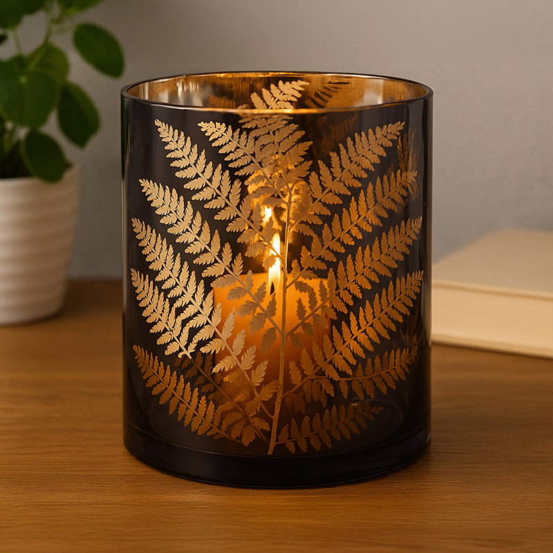 Glass Tabletop Hurricane, 29cm H x 29cm W x 29cm D