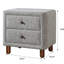 Table de chevet grise 2 à 2 tiroirs Grey Boucle