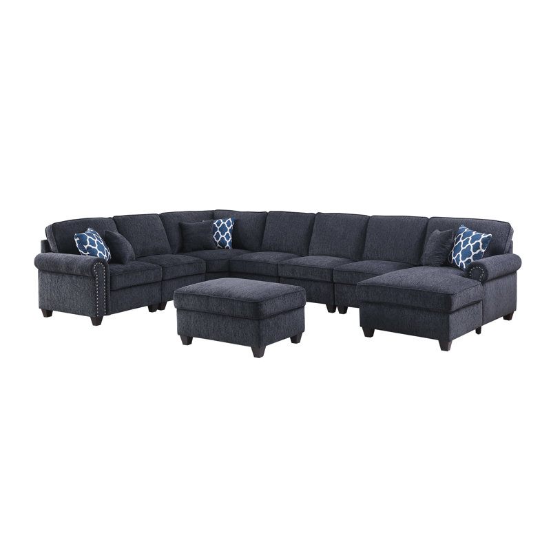 Cailyn Piece Upholstered Sectional, Gray Chenille